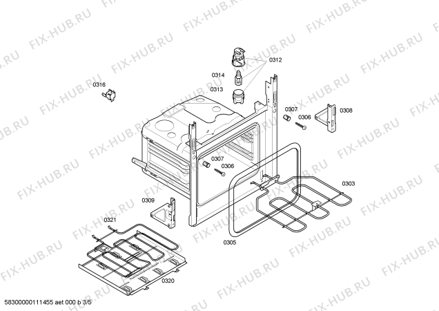 Схема №4 4HF415X с изображением Кнопка для плиты (духовки) Bosch 00427893