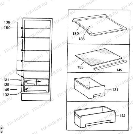 Взрыв-схема холодильника Arthurmartinelux AR3218C - Схема узла Accessories Refrigerator