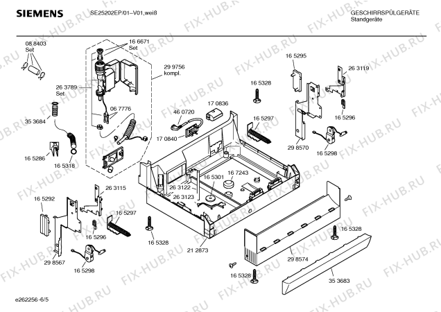 Взрыв-схема посудомоечной машины Siemens SE25202EP - Схема узла 05