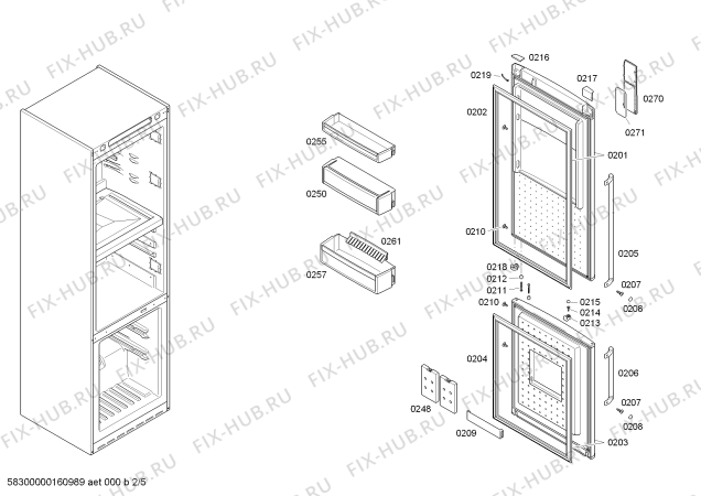 Взрыв-схема холодильника Bosch KGF39PI23R - Схема узла 02