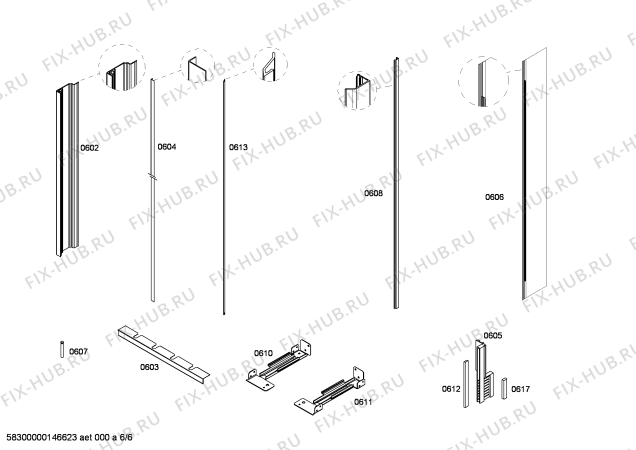 Схема №3 RF411700 с изображением Вставная полка для холодильной камеры Bosch 00679583