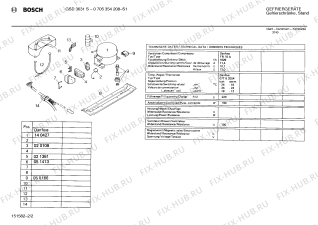 Взрыв-схема холодильника Bosch 0705354208 GSD3631S - Схема узла 02