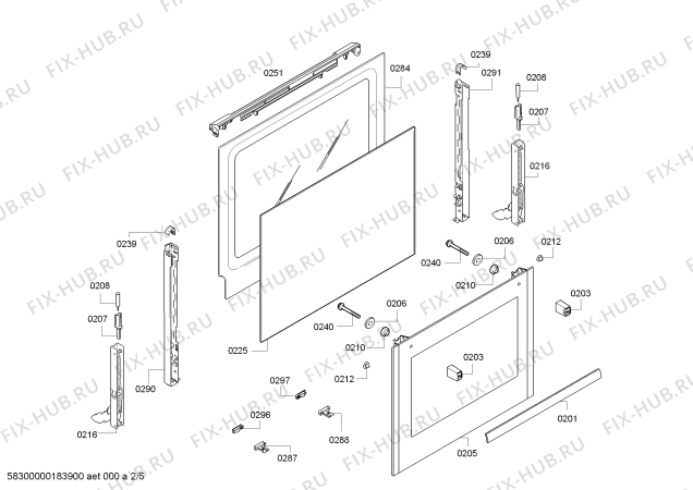 Схема №3 HBG43S460E H.BO.NP.L2D.IN.GLASS.B4/.N.E0_C/// с изображением Внешняя дверь для плиты (духовки) Bosch 00688907