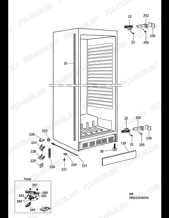 Взрыв-схема холодильника Aeg Electrolux SK2351AA - Схема узла C10 Cabinet