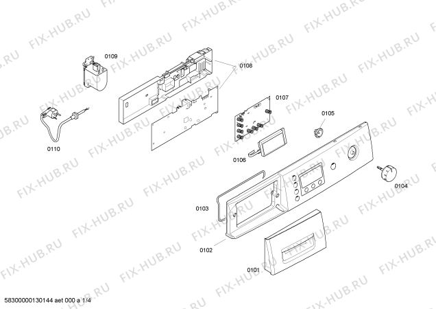 Схема №3 WAG24568TI с изображением Панель управления для стиральной машины Bosch 00665653
