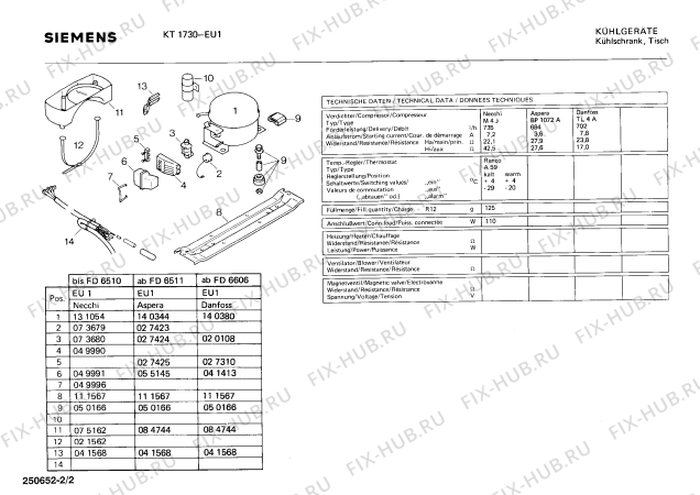 Взрыв-схема холодильника Siemens KT1730 - Схема узла 02