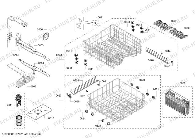 Взрыв-схема посудомоечной машины Kenmore S36KMM32N Kenmore - Схема узла 06