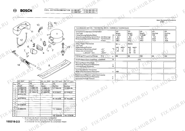 Взрыв-схема холодильника Bosch 0700364226 KG3680SBT - Схема узла 02