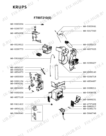 Взрыв-схема микроволновой печи Krups F7897210(0) - Схема узла 8P002340.8P3