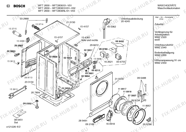 Взрыв-схема стиральной машины Bosch WFT2830 - Схема узла 02