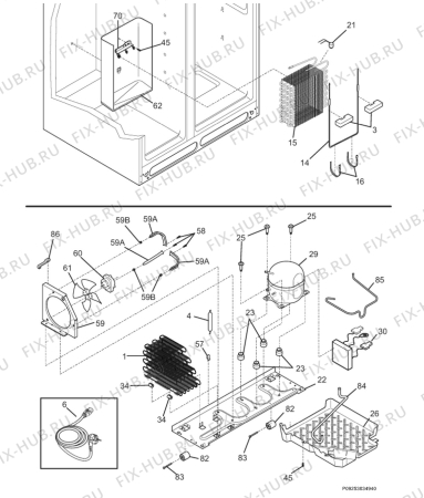 Взрыв-схема холодильника Aeg Electrolux S75628SK12 - Схема узла Cooling system 017