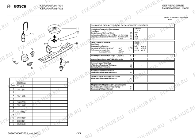 Взрыв-схема холодильника Bosch KSR2700IR - Схема узла 03