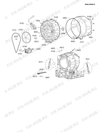 Схема №4 WA 5080 LI с изображением Помпа для стиральной машины Whirlpool 480111104846