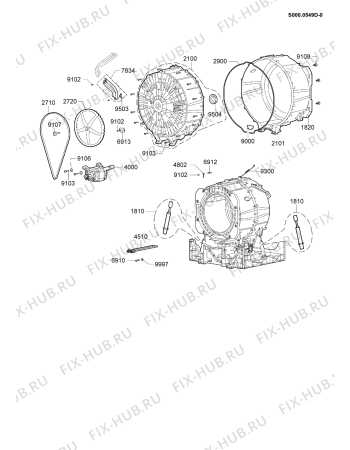 Схема №4 WA 5080 LI с изображением Запчасть для стиралки Whirlpool 480111104858