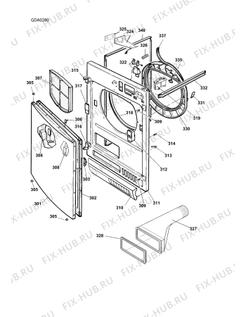 Взрыв-схема плиты (духовки) Ariston A45VEX (F029306) - Схема узла