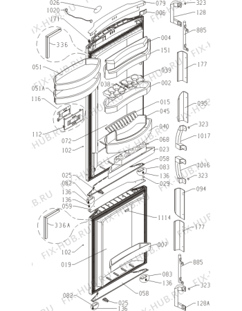 Взрыв-схема холодильника Gorenje NRK63321E (166292, HZF3267EFV) - Схема узла 02