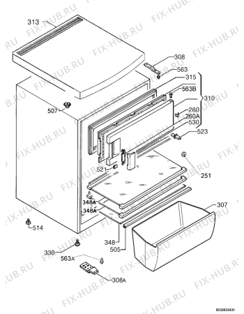 Взрыв-схема холодильника Aeg Electrolux S64166TK - Схема узла Housing 001