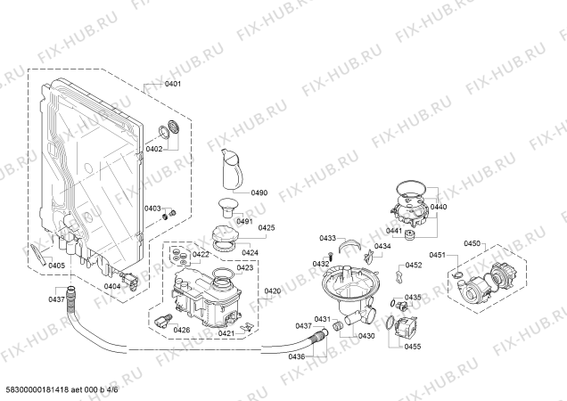 Схема №2 SMS53N02EU с изображением Силовой модуль запрограммированный для посудомойки Bosch 12005444