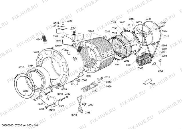 Взрыв-схема стиральной машины Bosch LFA106N11O - Схема узла 03