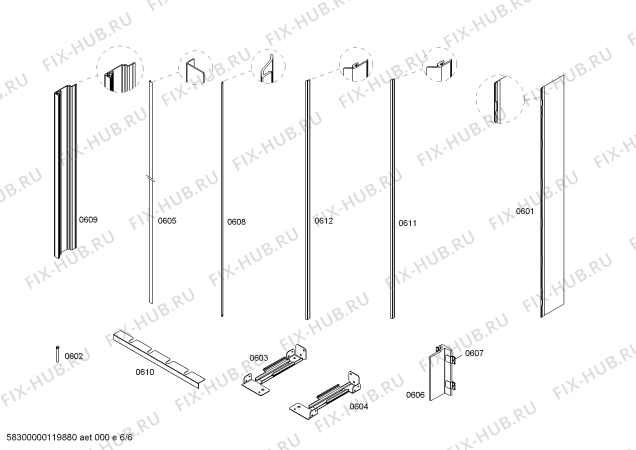 Схема №1 FID18P30 с изображением Крепеж для холодильника Bosch 00606169