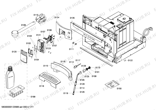 Схема №6 C7660N1 с изображением Панель для электрокофемашины Bosch 00666555