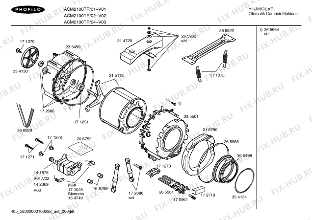 Схема №3 ACM2100TR Profilo ACM2100 с изображением Модуль управления для стиралки Bosch 00442699