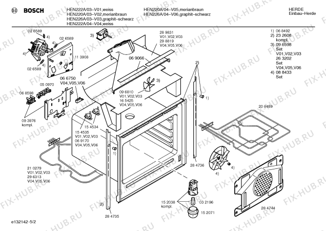Схема №3 HEN226A с изображением Инструкция по эксплуатации для электропечи Bosch 00518284