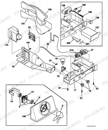 Взрыв-схема холодильника Aeg Electrolux 7388KGP - Схема узла Diffusor