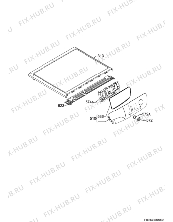 Взрыв-схема стиральной машины Zanussi ZWF81263W - Схема узла Command panel 037