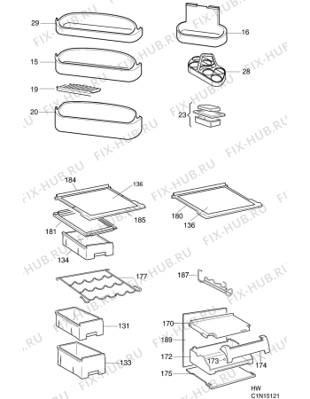 Взрыв-схема холодильника Electrolux ER8308C - Схема узла C10 Optional fridge interior