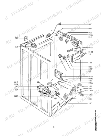 Взрыв-схема стиральной машины Privileg DYNAMIC7460, 8459 - Схема узла Electrical equipment 268