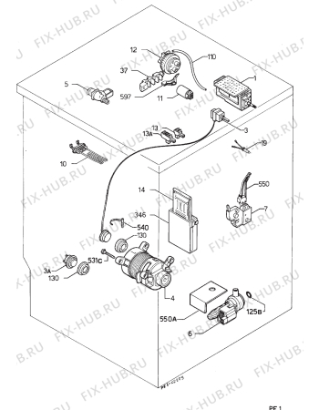 Взрыв-схема стиральной машины Electrolux EW816F - Схема узла Electrical equipment 268