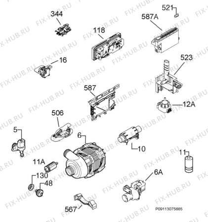 Взрыв-схема посудомоечной машины Rex Electrolux TT802 - Схема узла Electrical equipment 268