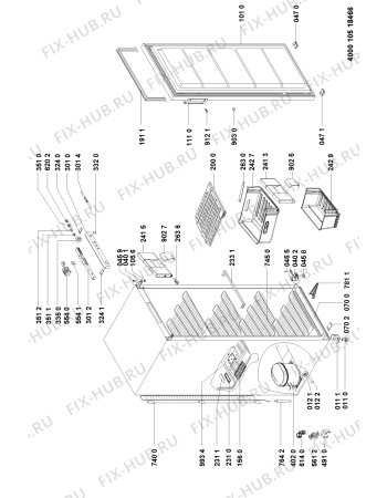 Схема №1 BA 136 SA+ с изображением Корпусная деталь для холодильника Whirlpool 481051044042