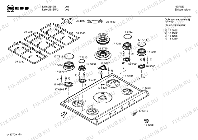 Схема №2 T2760N1EU с изображением Головка поджига для духового шкафа Bosch 00176882