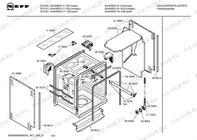 Схема №4 S4459N2 SI759B с изображением Инструкция по эксплуатации для электропосудомоечной машины Bosch 00583115