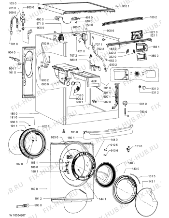 Схема №2 AWOE SM11314 с изображением Обшивка для стиральной машины Whirlpool 481010535481
