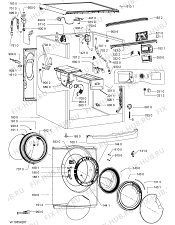 Схема №2 AWIC 10914 с изображением Клавиша для стиралки Whirlpool 481010383907