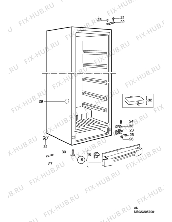 Взрыв-схема холодильника Electrolux EUF2290X - Схема узла C10 Cabinet