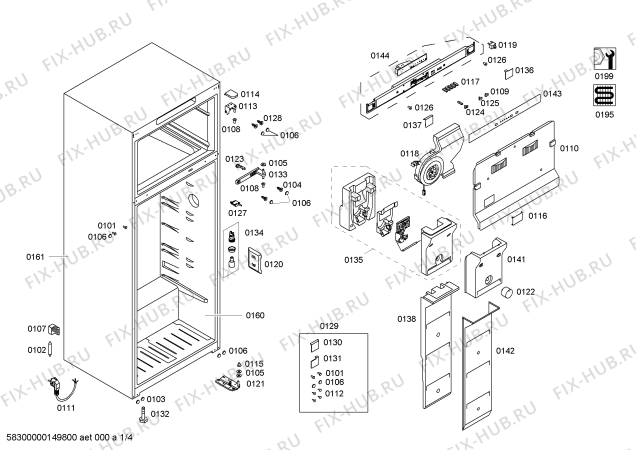 Схема №3 P1KNT4014B с изображением Дверь для холодильника Bosch 00248953