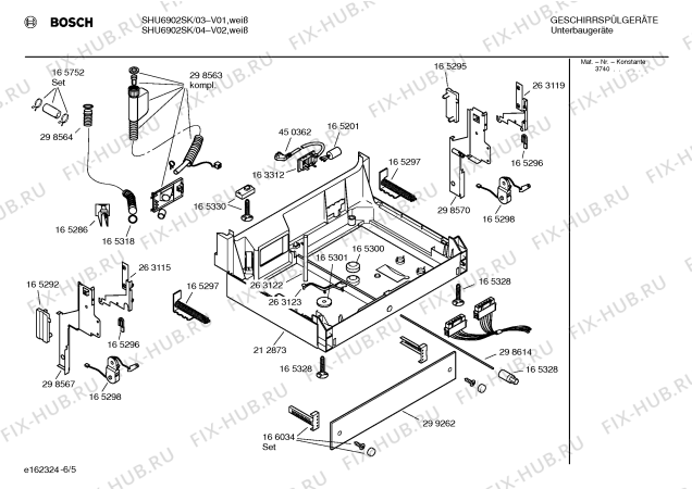 Взрыв-схема посудомоечной машины Bosch SHU6902SK - Схема узла 05