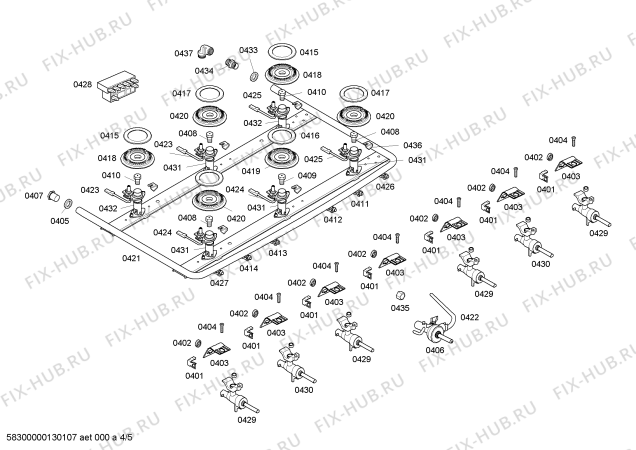 Взрыв-схема плиты (духовки) Bosch HSK45K31EE STYLE II BCO GE 220V - Схема узла 04