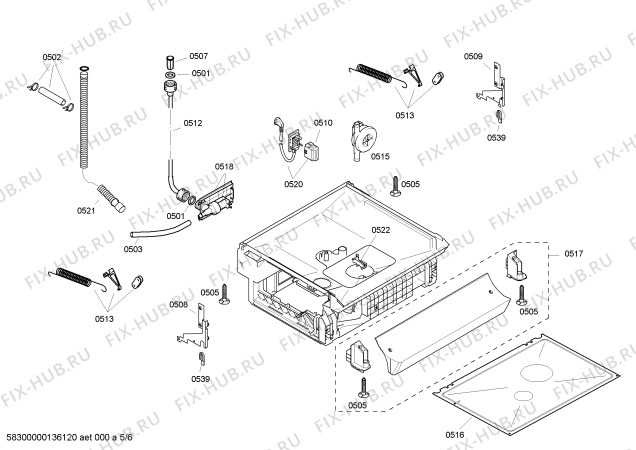 Взрыв-схема посудомоечной машины Bosch SGS53E22FR - Схема узла 05