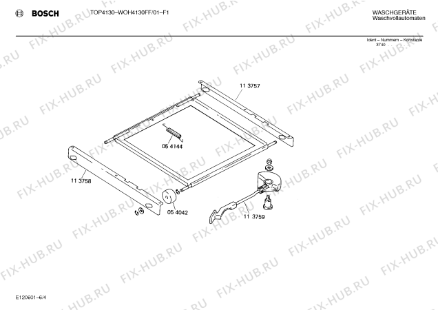 Взрыв-схема стиральной машины Bosch WOH4130FF TOP4130 - Схема узла 04