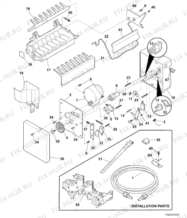 Взрыв-схема холодильника Electrolux ERL6296XX5 - Схема узла Icemaker