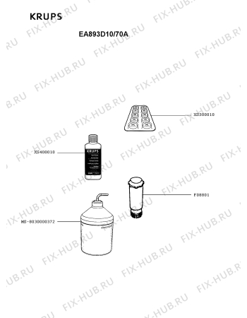 Взрыв-схема кофеварки (кофемашины) Krups EA893D10/70A - Схема узла VP005809.9P5