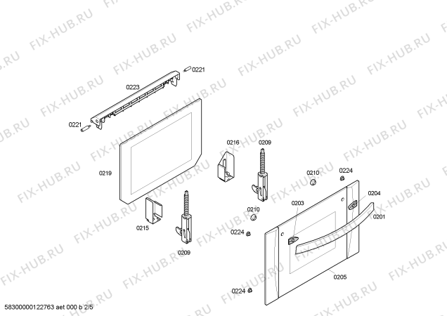 Взрыв-схема плиты (духовки) Balay 3HT508XP horno balay indep. inox multif. - Схема узла 02