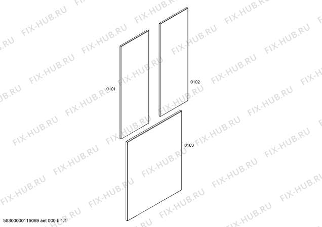 Схема №1 CIZ36490 с изображением Внешняя дверь для холодильника Siemens 00246181