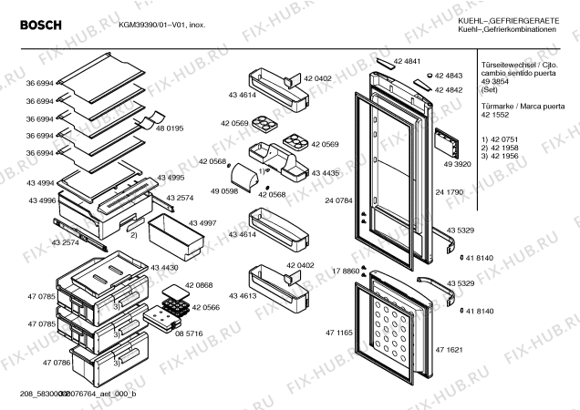 Схема №3 KGS39P90 с изображением Крышка для холодильника Siemens 00424839