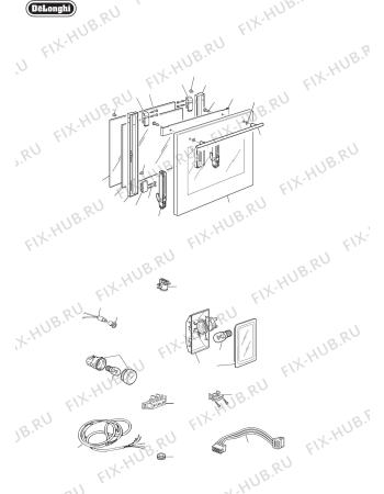 Схема №3 DE62MPB с изображением Корпусная деталь для электропечи DELONGHI 450F61EM55